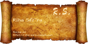 Riha Sára névjegykártya